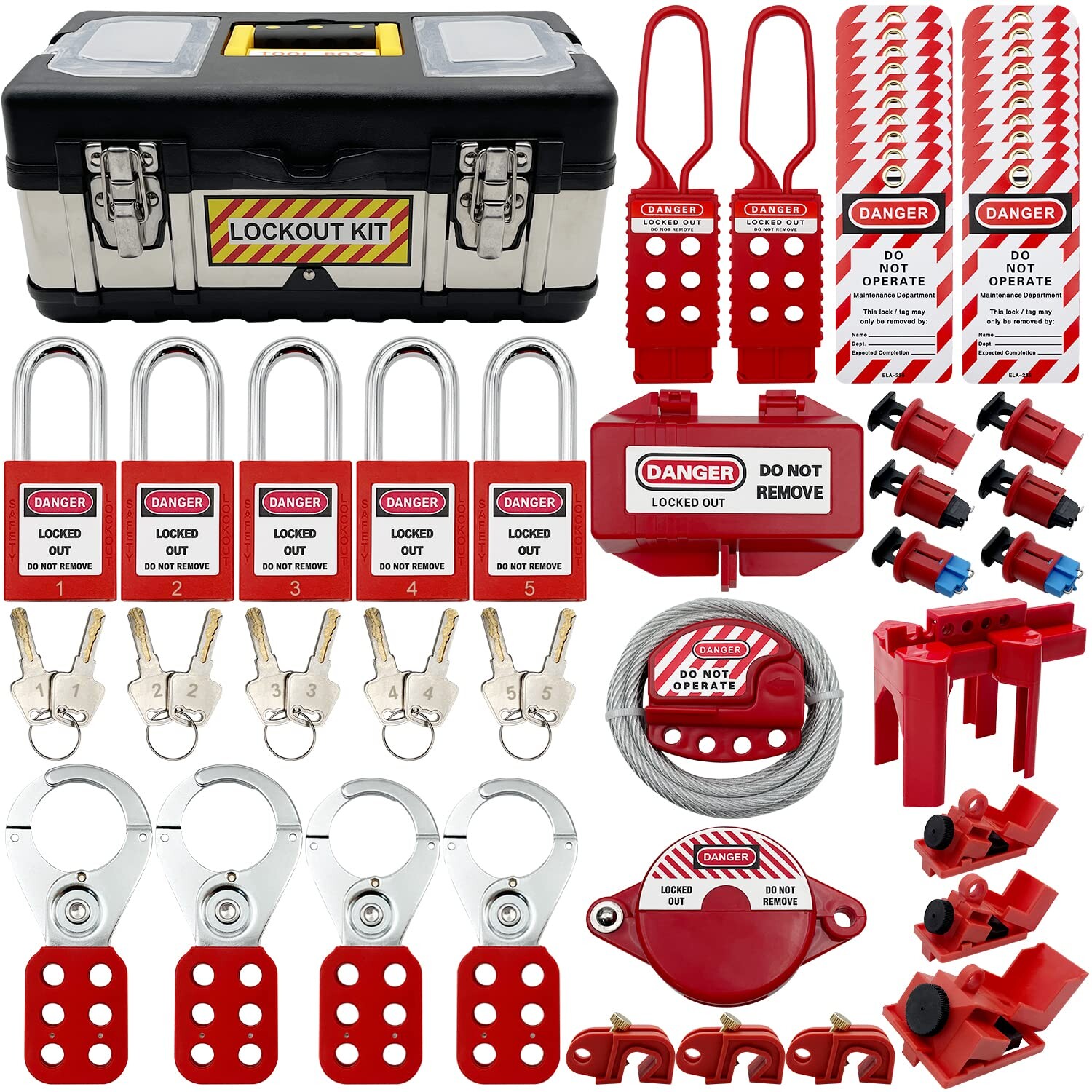Lockout Tagout Kit - Clamp-On Circuit Breaker Lockout Group Lockout H ...