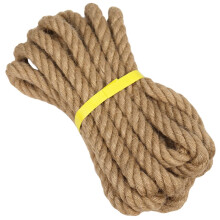 Twisted Jute Rope (3/4 in x 20 ft) Naturlig Tykk Hamp Tau til DIY, Gelændere, Hængekøjer, Dekorering
