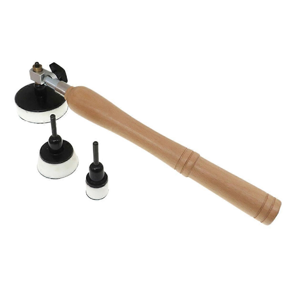 Wood sanding tool with PU pad with hooks and loops, hardwood handle, 1/2/3 inches, adjustable for curves