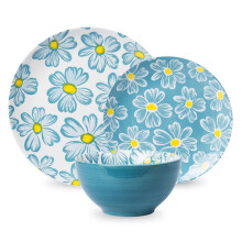 SAGOSKAT 12pieces Dinnerware Set Ceramic Dish Set Plates Sets Service for 4 Bowl Sets Stoneware Dinnerware Sets 12pcs Plate