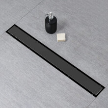 Drenagem Linear para Chuveiro SaniteModar, Drenagem Preta 24 polegadas com Painel 2 em 1