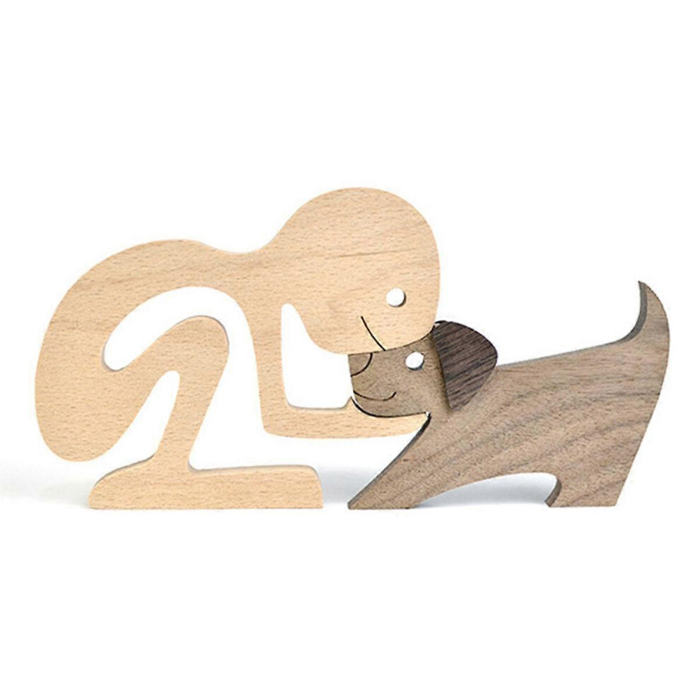 Dog Pet Lover Home Decor, Wooden Office Puppy Figurine, Memorial Gift, Desk Decoration Souvenir Ornaments G02