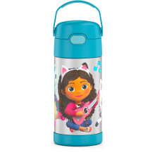 THERMOS FUNTAINER Water Bottle with Straw  12 Ounce  Gabbys Dollhouse  Kids Stainless Steel Vacuum Insulated Water Bottle with