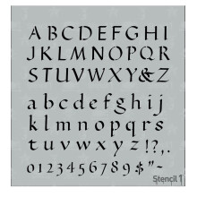 Kalligraphie-Buchstabenschablonen, 1/2 Zoll (5,75 x 6)