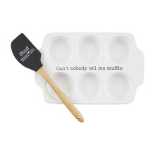Pie de noroi circa tava de brio?a ?i spatula set alb 12 """" x 8 """"