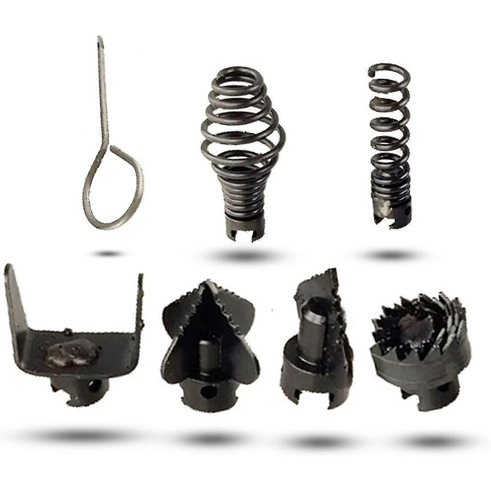 (As Show, One Size) Drain Cleaner Combination Cutter Head Set, Cutter Head For Dredging, 7Pcs 16Mm Manganese Steel Drain Cleaner Machine 5062994713545
