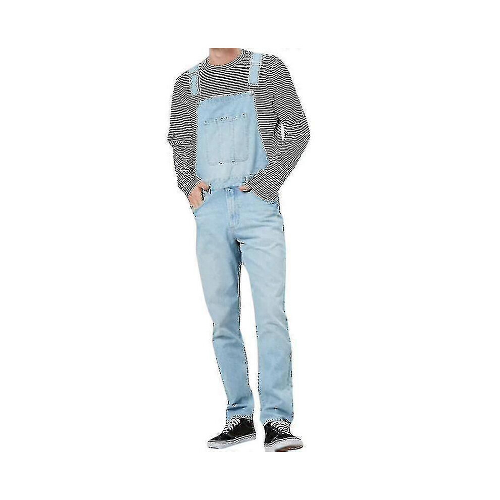 (2Xl, Light Blue) Mens Loose Denim Overalls Bib Suspenders Pants Dungarees Jean Jumpsuits 5062994713125
