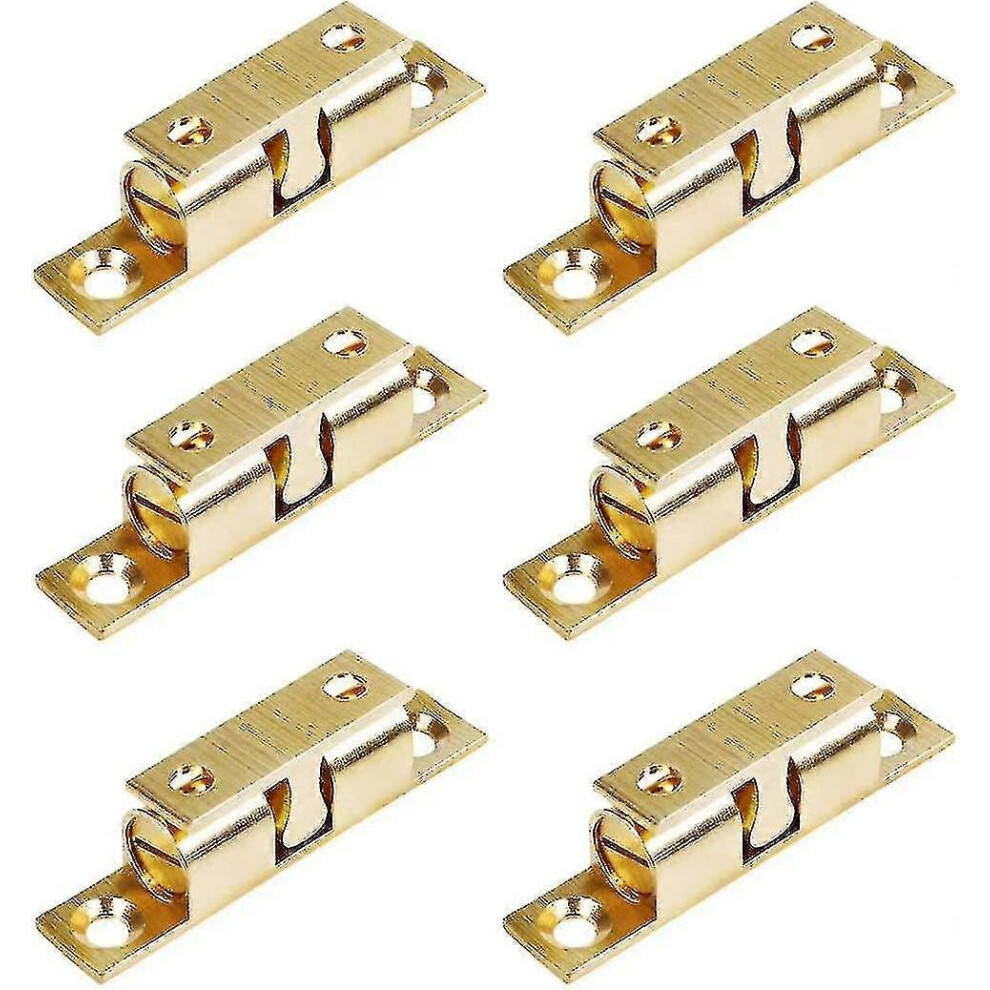(As Show, One Size) 6Pcs Brass Double Ball Catch Roller Latches Double Roller Catch For Cupboard Furniture Door Cabinet Latch Door Lock 5063595952098