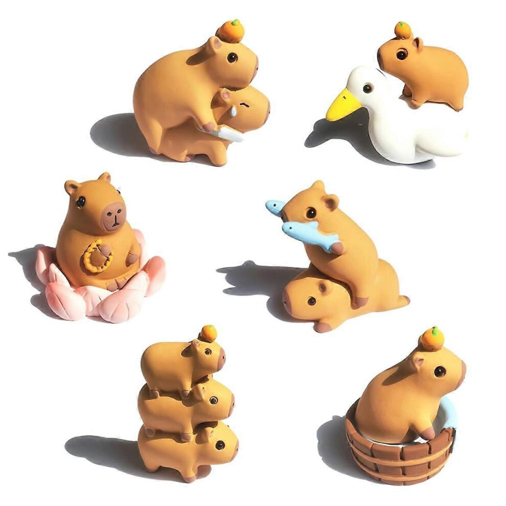 Capybara Figures, Fairy Garden Accessories, Potted Horticulture Ornaments Decor, Sculptures for Lawn Home Desktop Decor