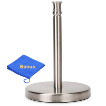 Suporte de Papel Toalha de Aço Inoxidável, Base Pesada (2LBS, 6.7 polegadas de Diâmetro)