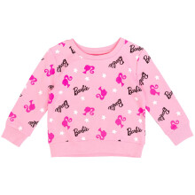 Sweat-shirt en molleton fran   ais Barbie pour petites filles, rose, 6-6X