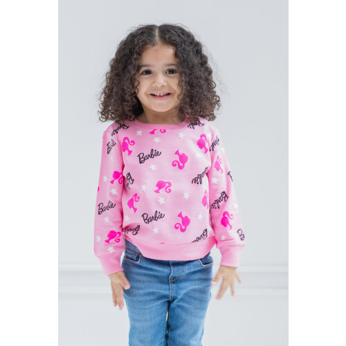 Barbie Barbie Flicka Fransk Terry Pullover Sweatshirt Rosa 6-6X 1