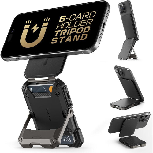 Magsafe Wallet With Stand, Magnetic Wallet For Men,phone Stand Credit Card Holder Tripod For Iphone 16/15/14/13/12 Series