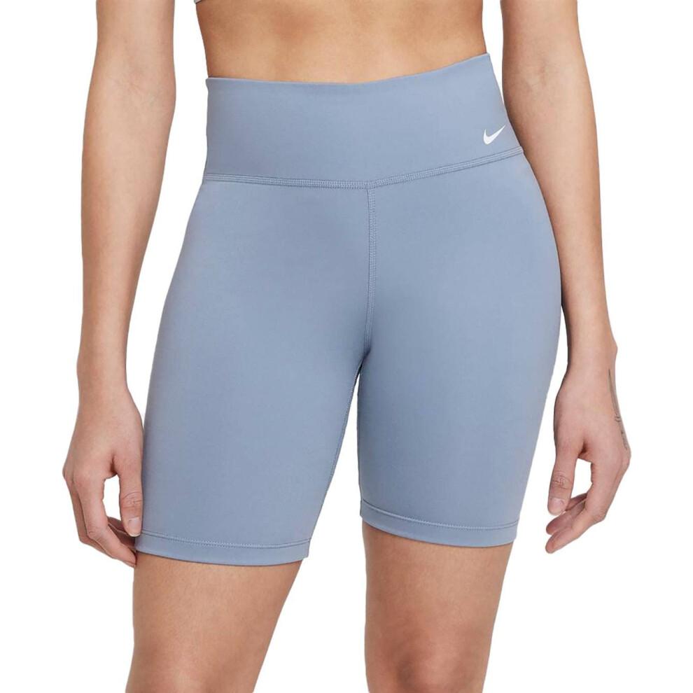 Nike Women's One Logo Mid-Rise Dri-Fit 7"""" Bike Shorts (as1  Alpha  x_