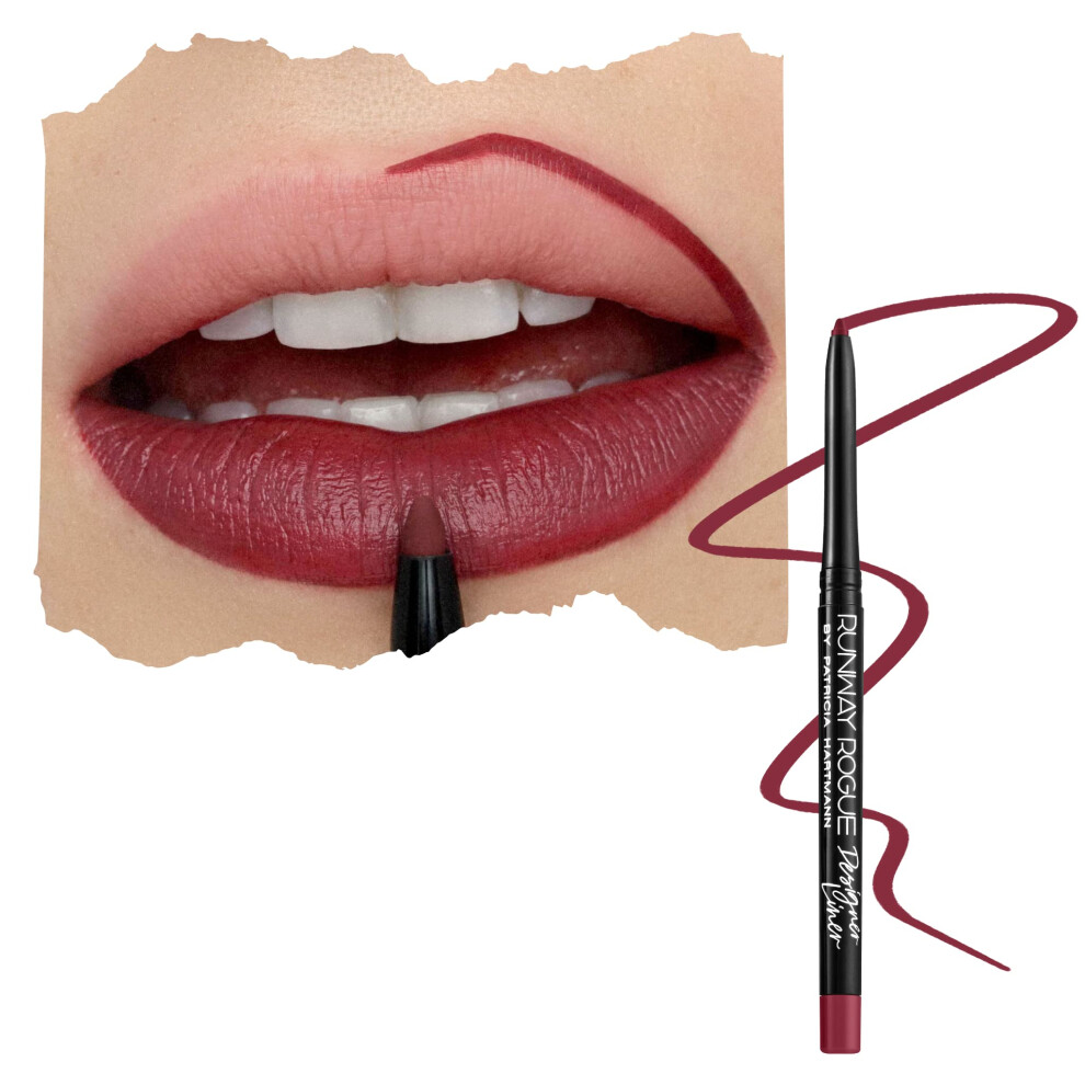 Schurk Runway Rogue Designer Liner Lip Pencil, Matte Garnet-Maroon Lip Liner Pencil And Lip Liner Sharpener, ÂGet The Look'