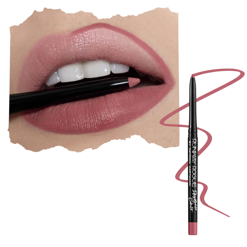 Schurk Runway Rogue Designer Liner Lip Pencil, Matte Cool Berry-Rose Lip Liner Pencil And Lip Liner Sharpener, ÂCamera Ready'
