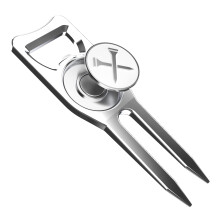 Blue Tees Golf - 6 in One Divot Repair Tool - Zilver