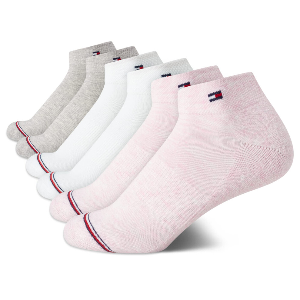 Tommy Hilfiger Women's 6 Pack Flag Sport Cushion Short Crew Socks  Siz