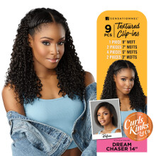 Sensationnel Curls Kinks & Co Συνθετικά Clip ins Μαλλιών - DREAM CHASER 14 (Χρώμα:1B Off Black)