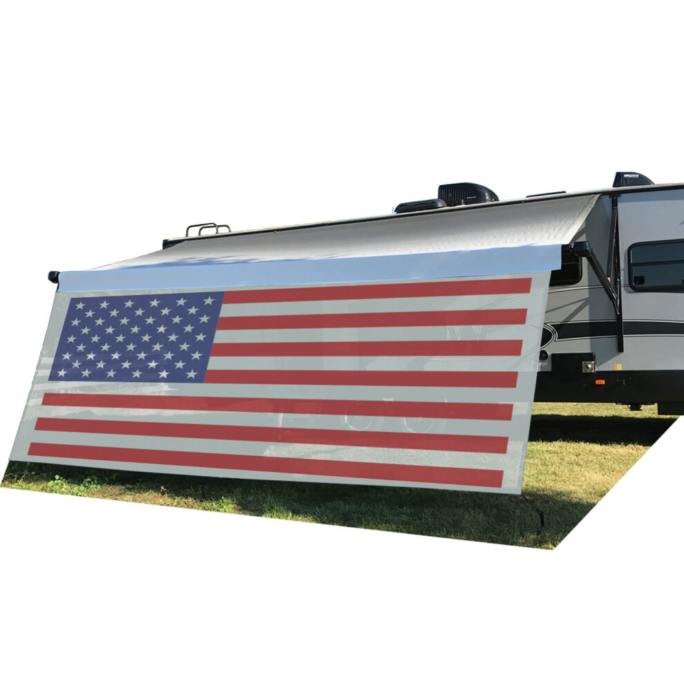 Tentproinc RV Awning Sun Shade Screen 8' X 11' 3'' ( American Flag ) G-image-OPC-PFKZPWG-NEW