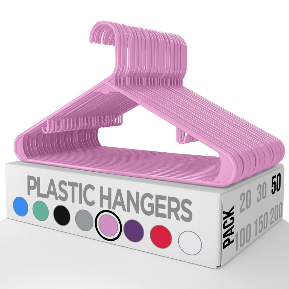 Lot de 50 cintres en plastique Utopia Home - Cintre avec crochets - Skir