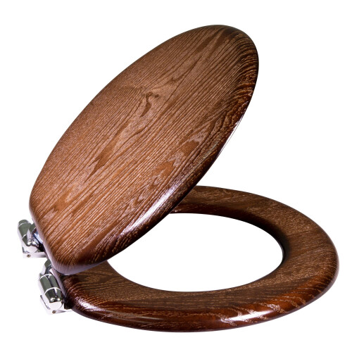 Casa de design 561241-JV Dalton Rustic Rustic Round Toaleta Scaun moale pentru java de baie