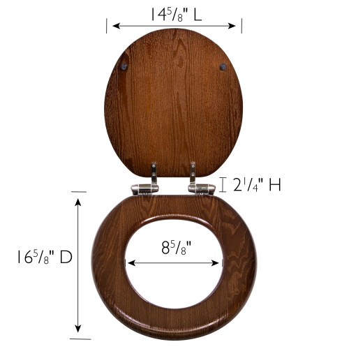 Casa de design 561241-JV Dalton Rustic Rustic Round Toaleta Scaun moale pentru java de baie 1