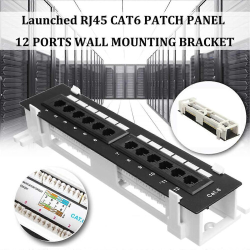 Network Tool Kit 12 Port CAT6 Patch Panel RJ45 Networking Wall Mount Rack with Surface Wall Mount Bracket 1