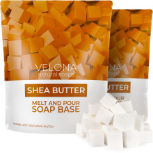 velona 4 LB - SHEA Butter Soap Base Voorgesneden blokjes SLSSLES Gratis glyce