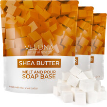 velona 6 LB - SHEA Butter Soap Base Voorgesneden blokjes SLSSLES Gratis glyce