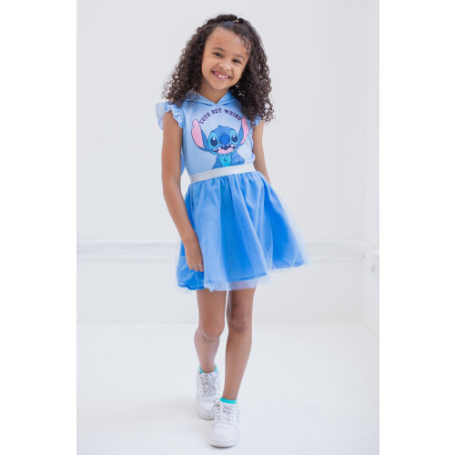 Disney Disney Lilo & Stitch Κοντομάνικο Φόρεμα Cosplay για Κορίτσια 7-8 Μπλε 1
