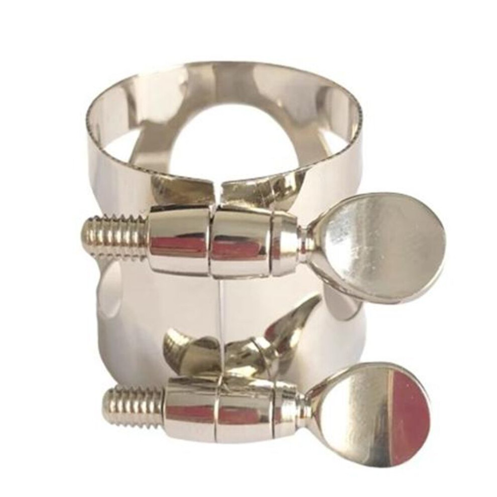(as the picture, 1pc) Clarinet Ligature Clarinet Mouthpiece Ligature With Adjustable Screws Rustproof Polished Surface B Flat Silver Clarinet Ligature