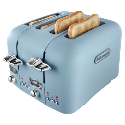 De'Longhi Delonghi Argento 1.7L Kettle & 4 Slice Toaster Set, Blue 1