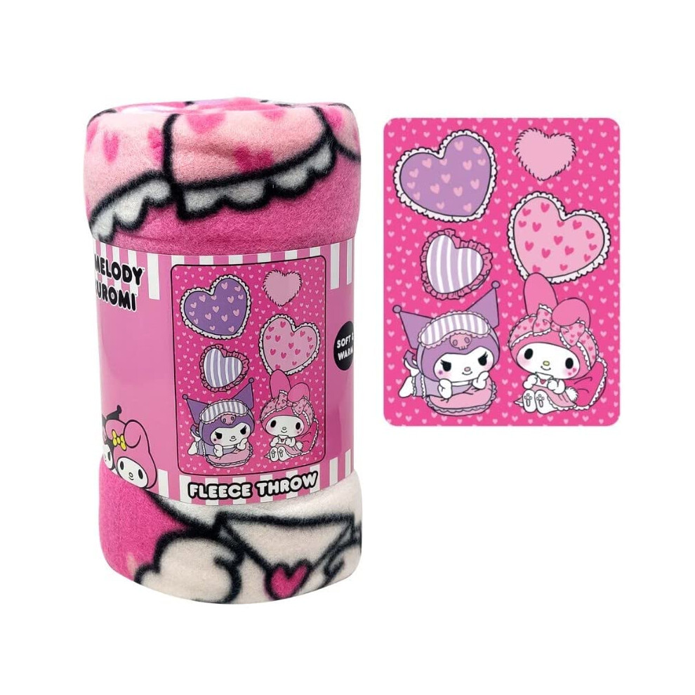 Sanrio My Melody Kuromi Couverture Polaire - Couverture Douce Rose 45'X60'-image