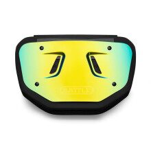 Battle Prism Chrome Football Back Plate (Youth, Gold/Blue)