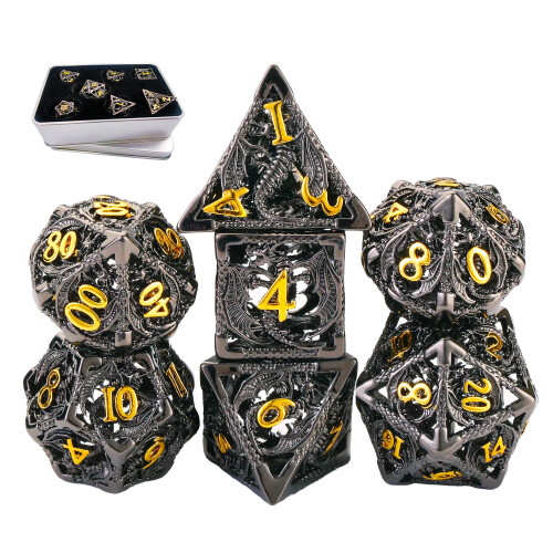 Σετ Ζαριών Dungeons and Dragons Μεταλλικά ΔΝΔ 7CPS σε Δώρο Μεταλλικό Κουτί