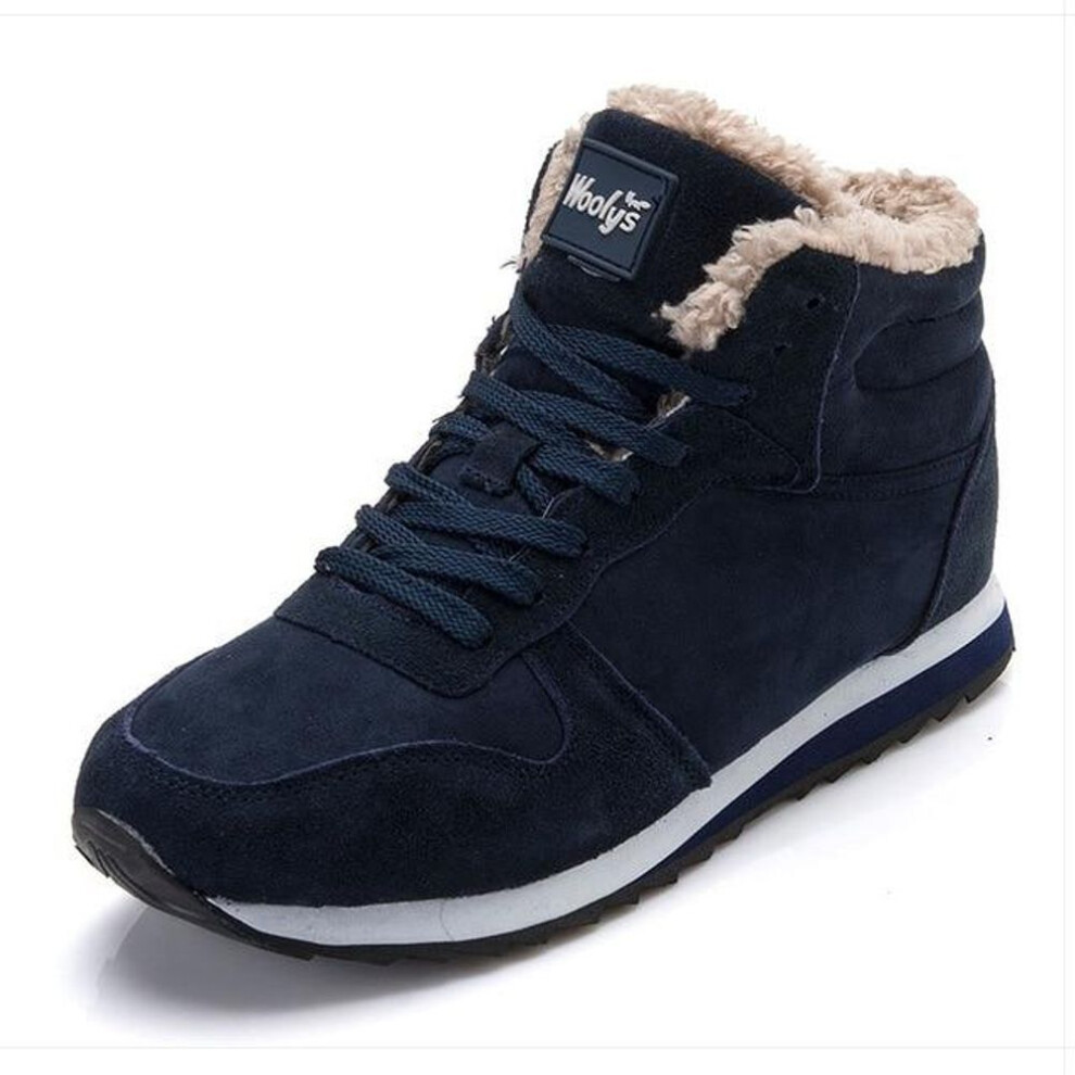 (blue, 45) Men boots Men&apos;s Winter Shoes Fashion Snow Boots Shoes Plus Size Winter Sneakers Ankle Men Shoes Winter Boots Black Blue Footwear