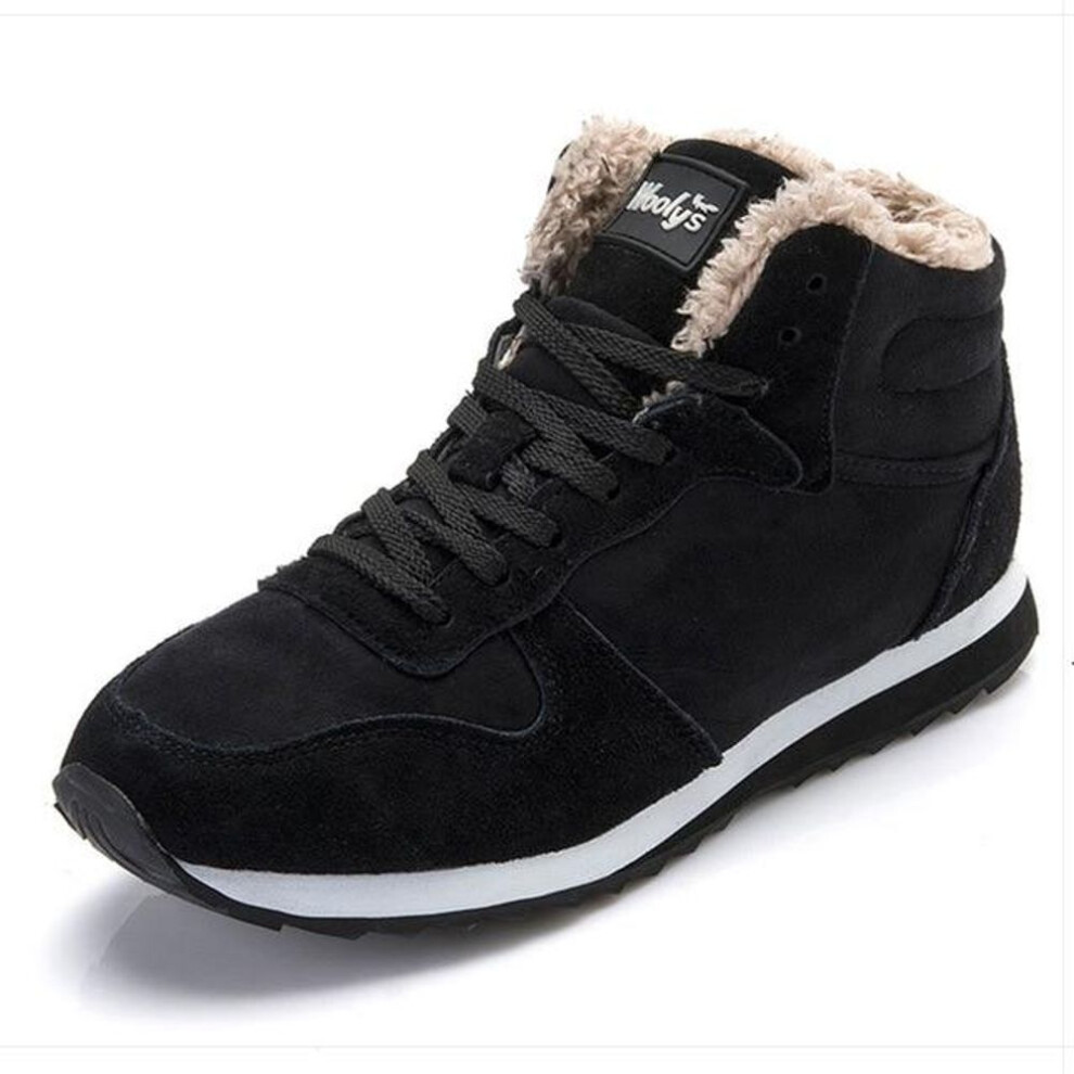 (black, 42) Men boots Men&apos;s Winter Shoes Fashion Snow Boots Shoes Plus Size Winter Sneakers Ankle Men Shoes Winter Boots Black Blue Footwear