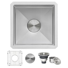 Ruvati 15 inch Undermount Bar Prep 16 Gauge Kitchen Sink Round Corners Stainless Steel Single Bowl RVH7015
