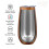 OGGI Thermo Flute 'Celebrate Collection' Ατσάλινη Μπύρα Ψυγείου - Ξύλινη Υφή, 6oz, με διάφανο καπάκι. 5
