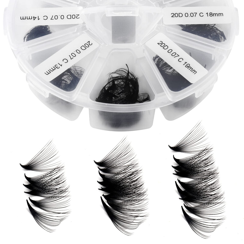 Wendy Fransar Premade Fans Short Stem 500 Pcs 20D Eyelash Extensions 007Mm Cd Curl 9