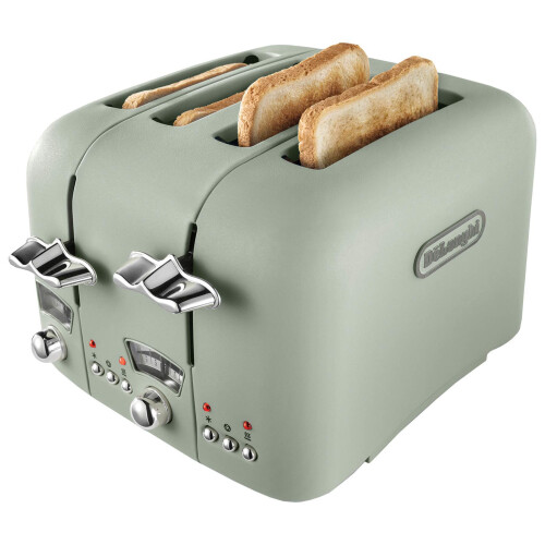 De'Longhi Delonghi Argento 1.7L Kettle & 4 Slice Toaster Set, Green 1