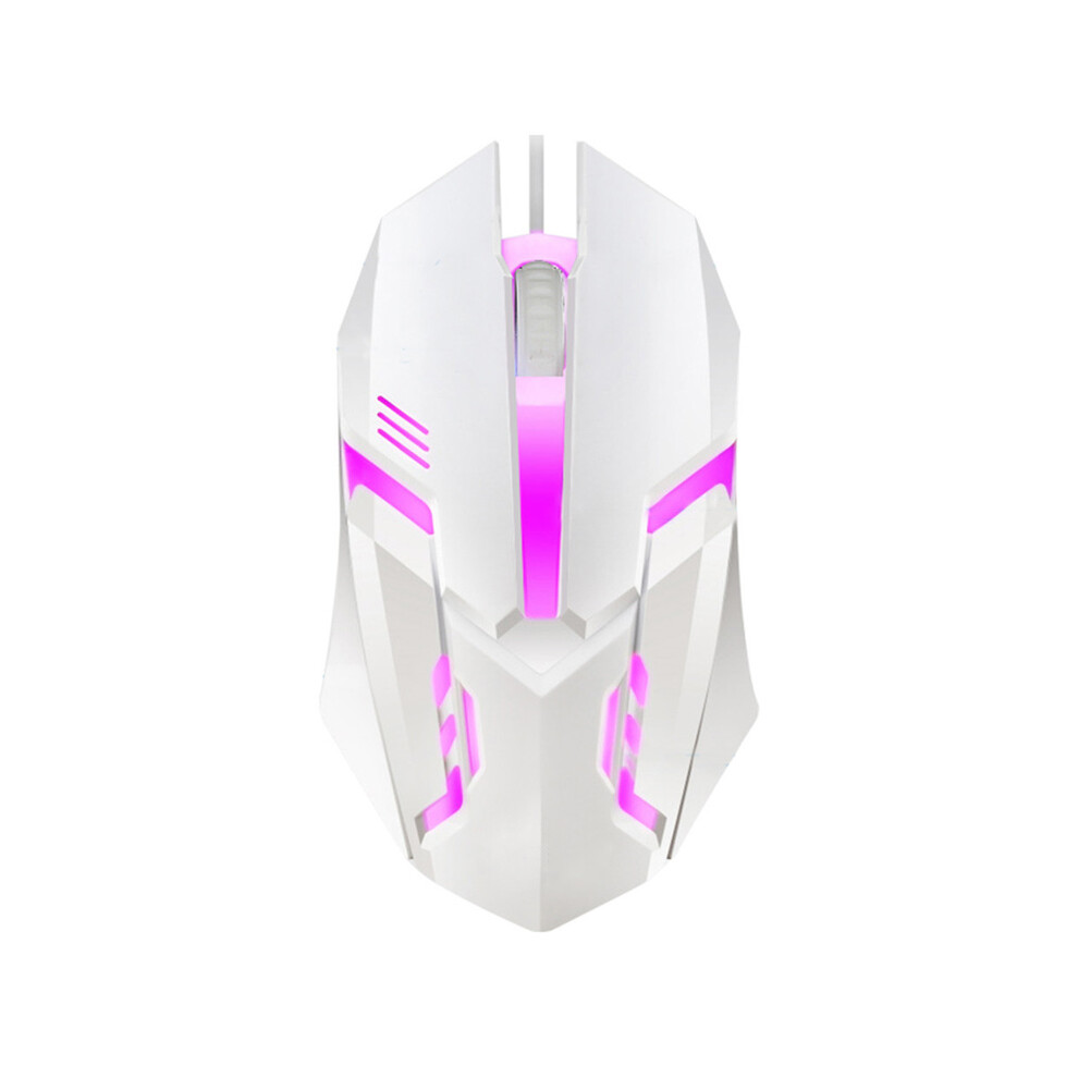Maxpower (White) Computer Mouses E Sports Led Luminous Backlit Wired Mouse Usb Wired For Desktop Laptop Mute Office Computer Gaming Mouse White