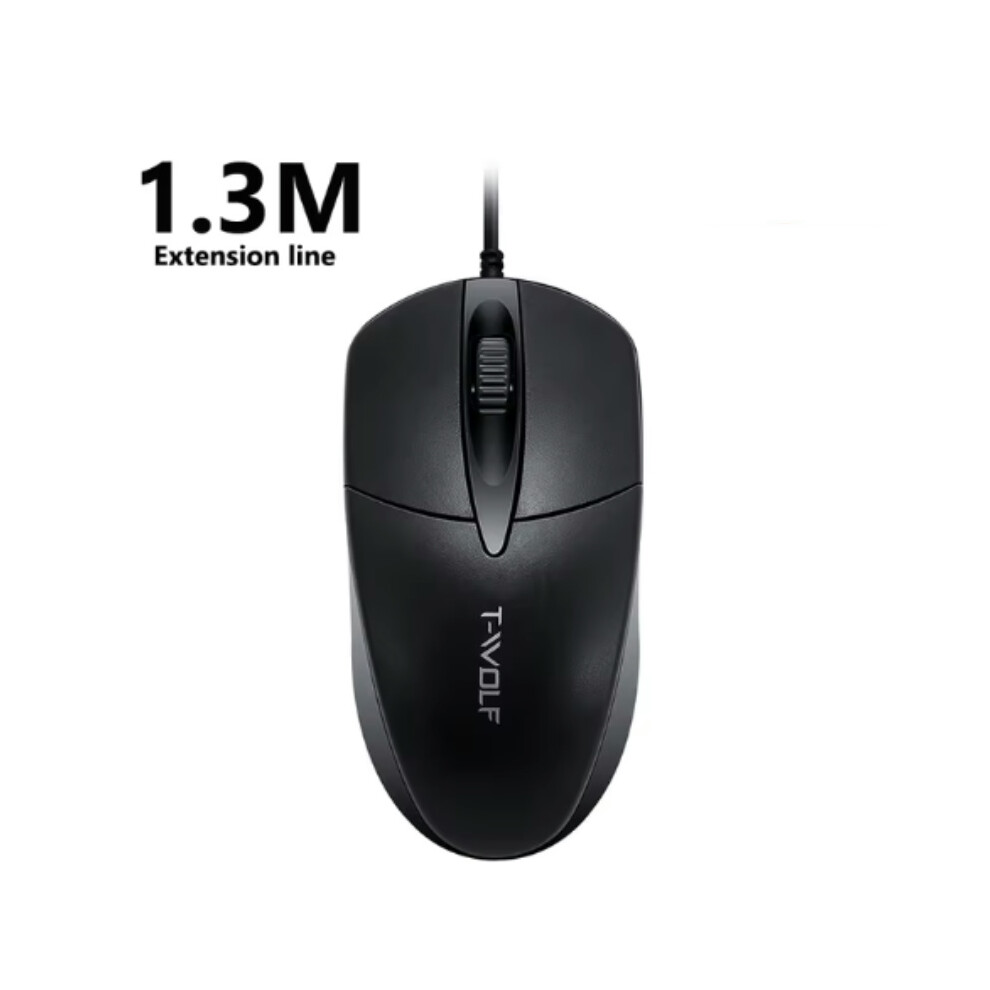 (Black) USB Wired Mouse Office Optical Mouse Gaming Mouse with Anti Slip Roller Plug and Play mice For Computer Desktop Laptop Home