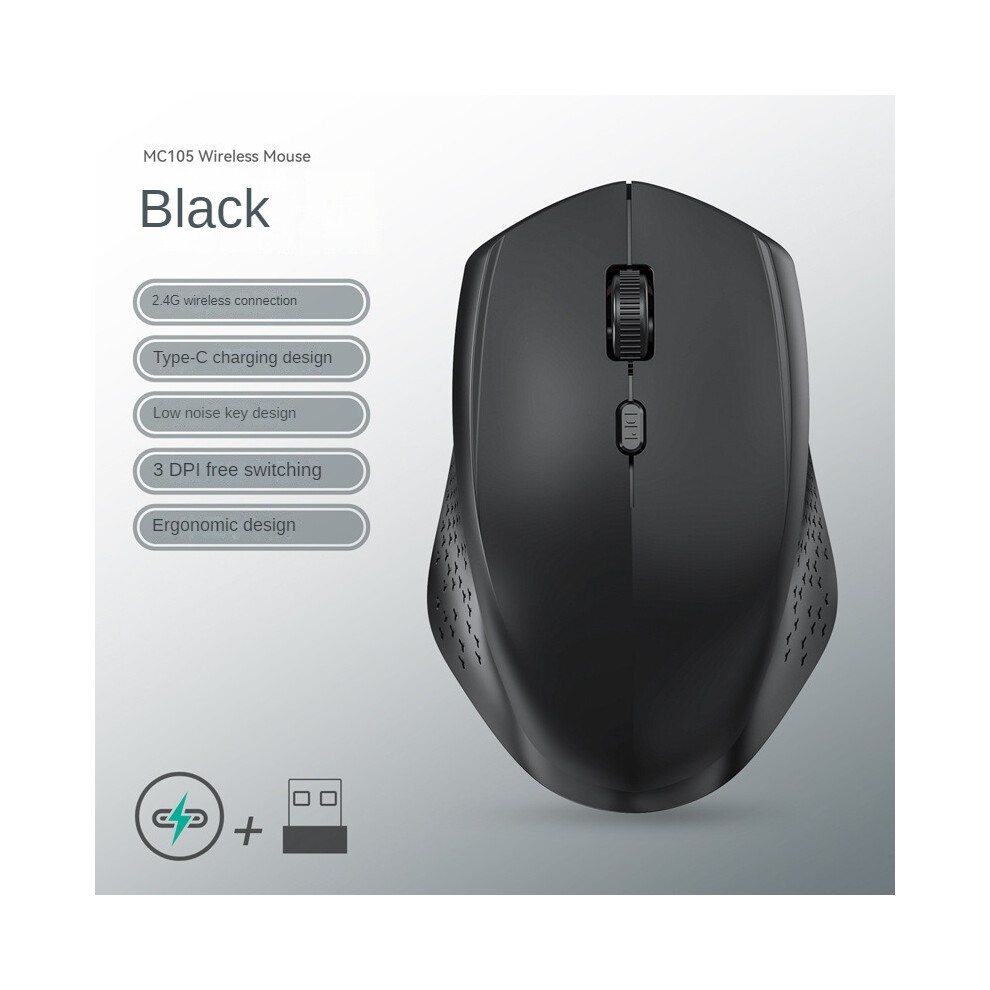 Maxpower ( 2.4G) 1600 Dpi Dual Mode Wireless Mice Rechargeable Ergonomic Silent Bluetooth Mouse For Laptop/Notebook/Ipad/Tablet/Mac Book Black