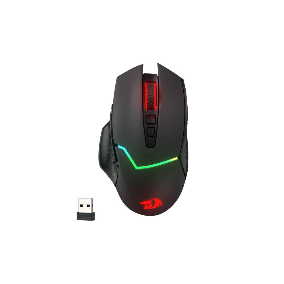 () Redragon M690 Pro Wireless Gaming Mouse 8000 Dpi Wired Mouse Rapid Fire Key 8 Macro Buttons For Pc/Mac/Laptop, Mouse Black/White 9190758288995