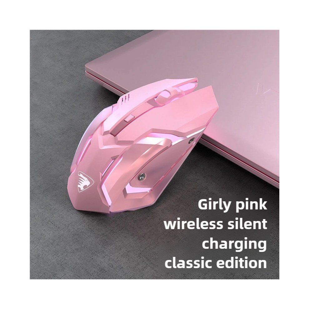 (S6 Mouse) Usb Wireless Gaming Mouse Rgb Gamer Mouse 6 Buttons Mice Optical Office Computer Mouse For Desktop Laptop Ergonomic Mouse Pink 9190758300796