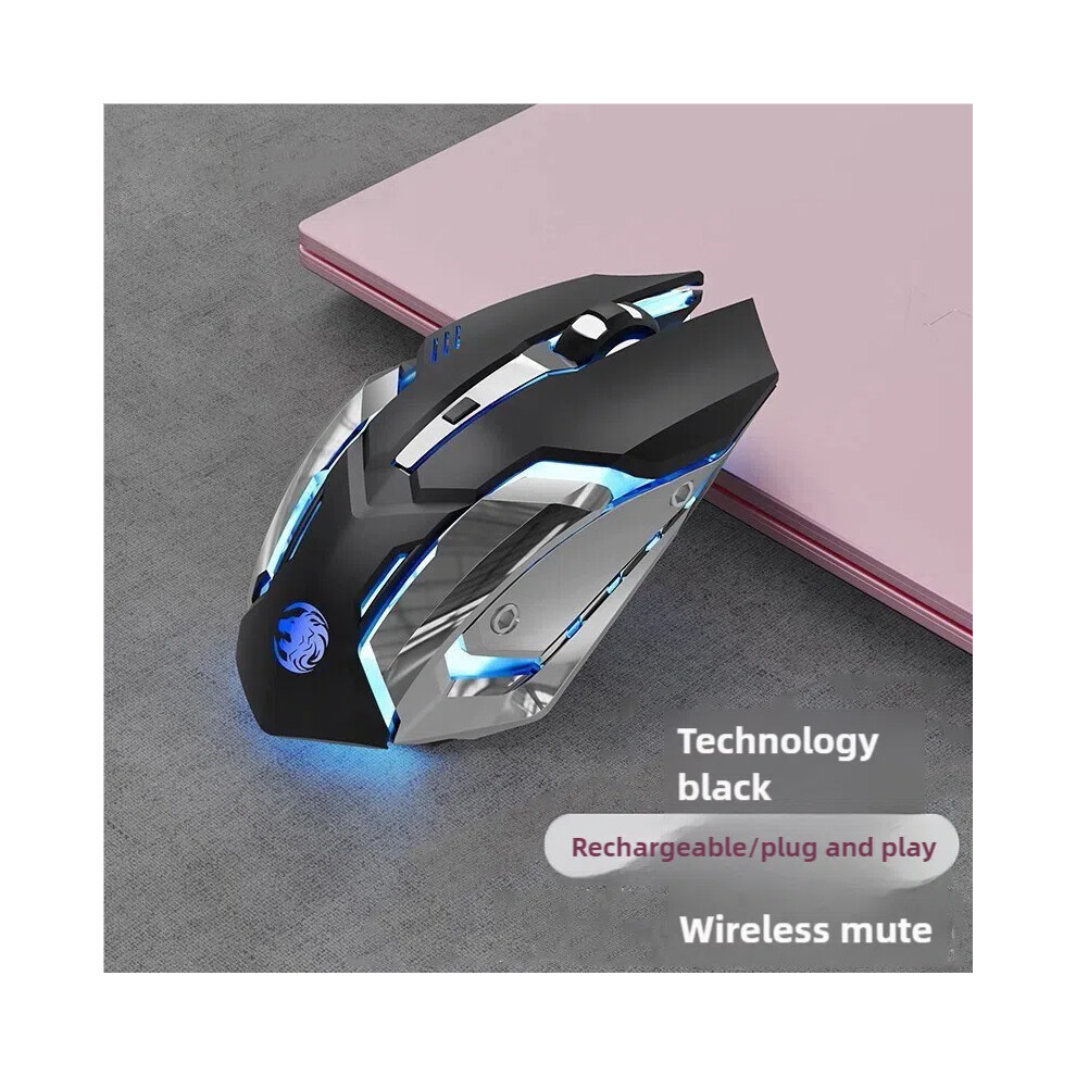 (S6 Mouse) Usb Wireless Gaming Mouse Rgb Gamer Mouse 6 Buttons Mice Optical Office Computer Mouse For Desktop Laptop Ergonomic Mouse Black 9190758301649