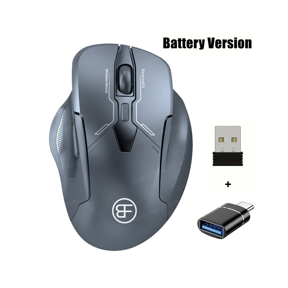 (A- With Otg) Wireless Gaming Mouse Ergonomic Cordless Mouse With Usb Receiver Computer Mouse With 6 Buttons For Laptop Pc Computer Gray 9190758308310
