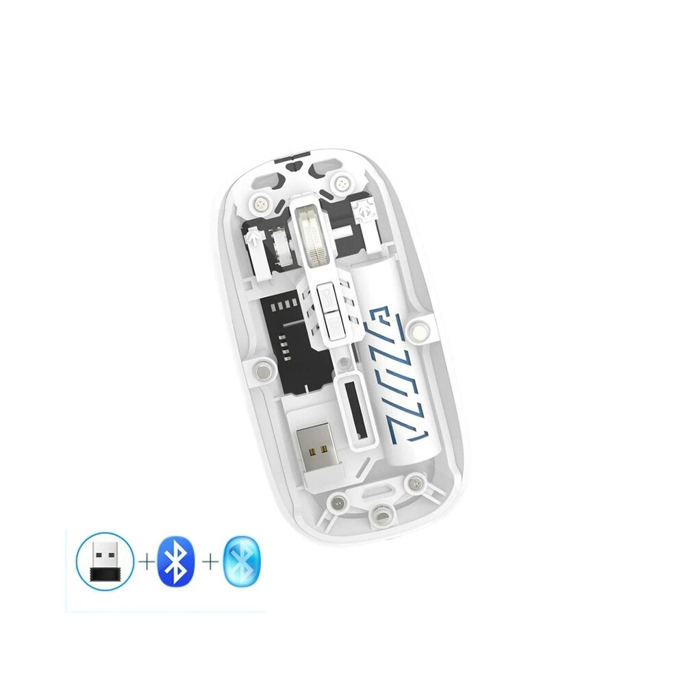 (Hye ) Transparent Wireless Mouse Bt5.1or Bluetooth-Compatible Mouse Rechargeable Gaming Mouse For Mac,Ipad,Macbook,Laptop,Pc Mice White 9190758297881